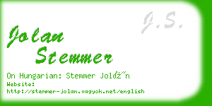 jolan stemmer business card